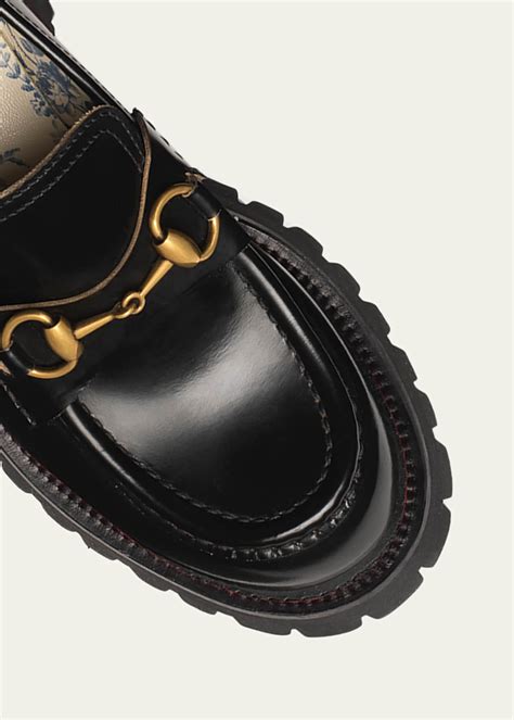 gucci harald leather lug-sole loafers|Gucci lug sole boots.